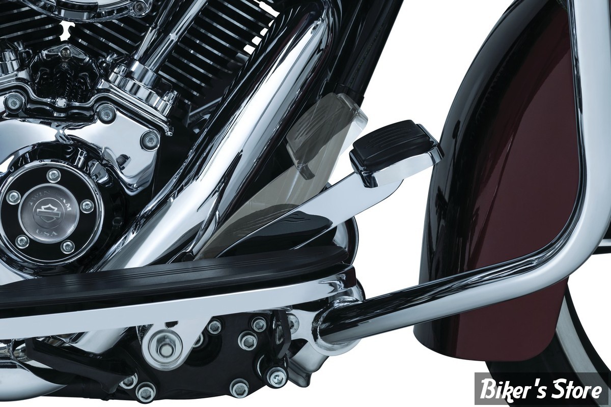 Couvre-pédale chromé pour pédale de frein arrière compatible avec Harley Davidson Softail Dyna Electra Glide HTTMT MT216–052 