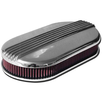 Filtre à Air Ovale Métallique 42 Mm Carkio Avec Entonnoir Admission Argenté Pour Moto ATV