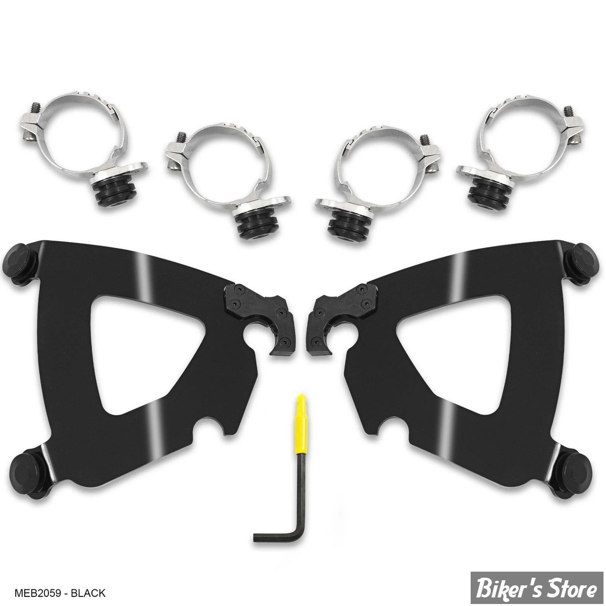 TETE DE FOURCHE - MEMPHIS SHADES - ROAD WARRIOR FAIRING - SPORTSTER 1200X 16/22 / 1200CX 16/20  - NOIR - MEB2059
