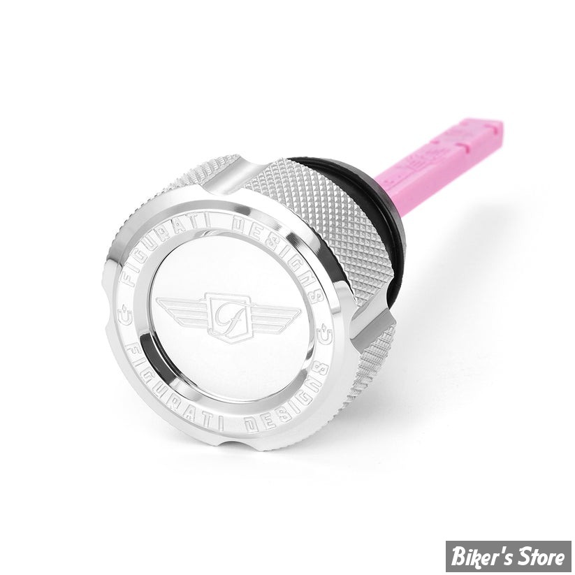 ECLATE A - PIECE N° 42 -  BOUCHON DE RÉSERVOIR D'HUILE - SOFTAIL 00/17 - OEM 62845-00 / A / 62845-00A - FIGURATI DESIGN - FINITION INOX : ARGENT CRENELÉ - FD01-MAGDS-ST-KN-SS
