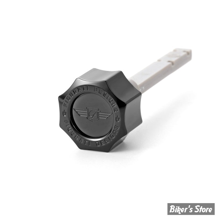 DOC A / PIÈCE N° 56 - JAUGE D'HUILE - OEM 37065-06 / 62700291 - FIGURATI DESIGN - INOX - FINITION : NOIR ROND - FD01-MAGTD-SM-BLK