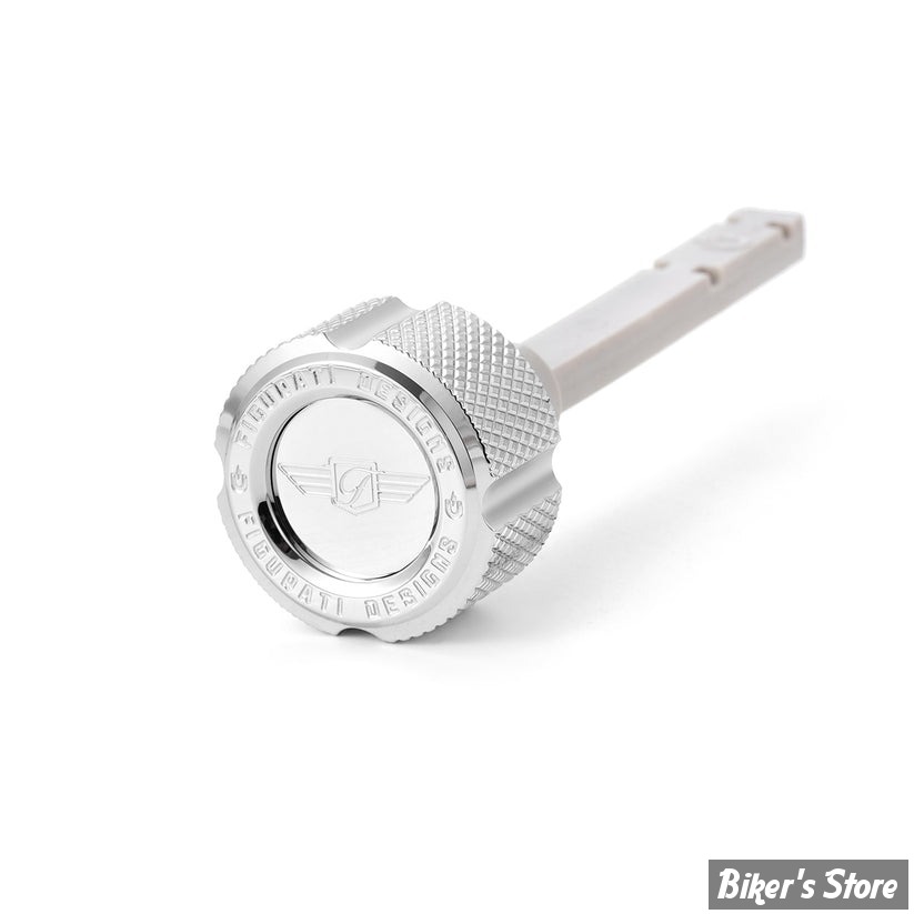 DOC A / PIÈCE N° 56 - JAUGE D'HUILE - OEM 37065-06 / 62700291 - FIGURATI DESIGN - INOX - FINITION : ARGENT CRÊNELÉ - FD01-MAGTD-KN-SS
