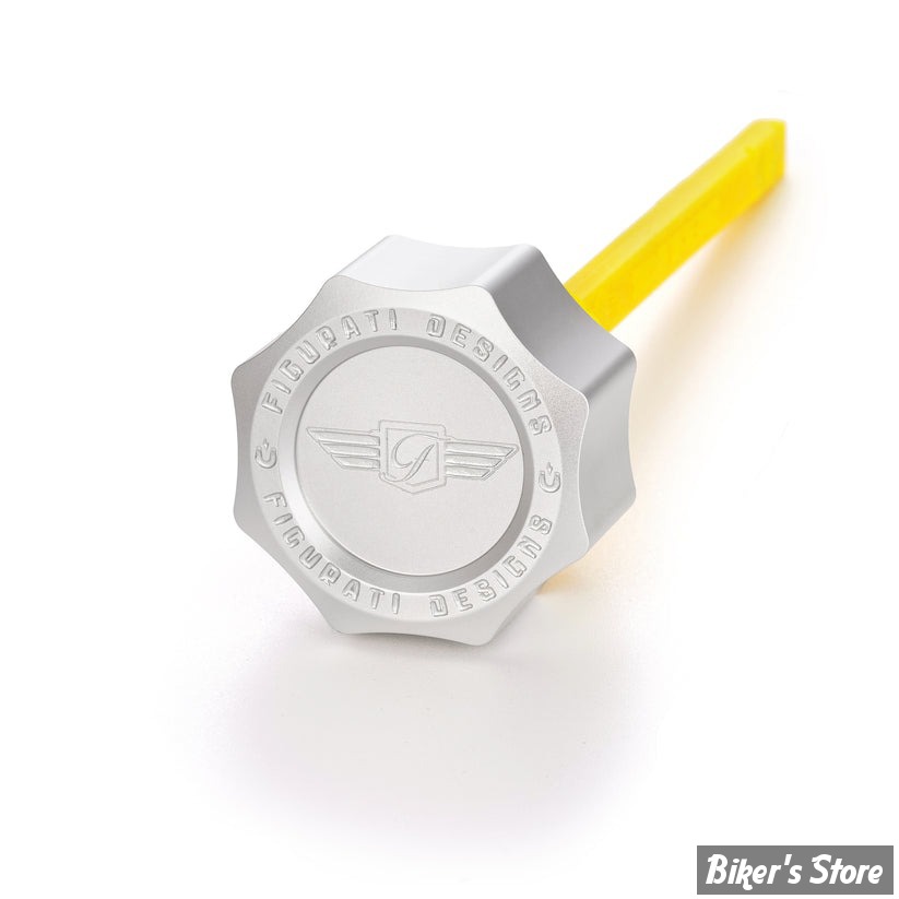 DOC A / PIÈCE N°103 - BOUCHON D'HUILE - OEM 62700136 - TOURING 2017UP - FIGURATI DESIGN - ALUMINIUM - FINITION : ARGENT ROND - FDP01-M8SM-S