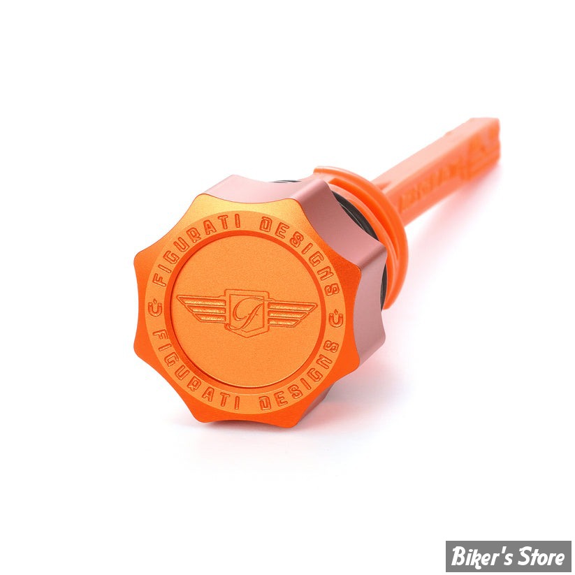 DOC A / PIÈCE N°103 - BOUCHON D'HUILE - OEM 62700136 - SOFTAIL M8 2018UP - FIGURATI DESIGN - ALUMINIUM - FINITION : ORANGE ROND - FDP01-STM8-SM-O