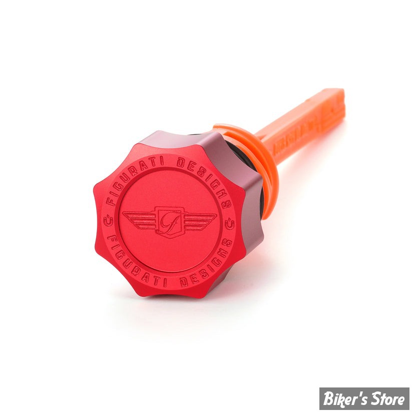 DOC A / PIÈCE N°103 - BOUCHON D'HUILE - OEM 62700136 - SOFTAIL M8 2018UP - FIGURATI DESIGN - ALUMINIUM - FINITION : ROUGE ROND - FDP01-STM8-SM-R