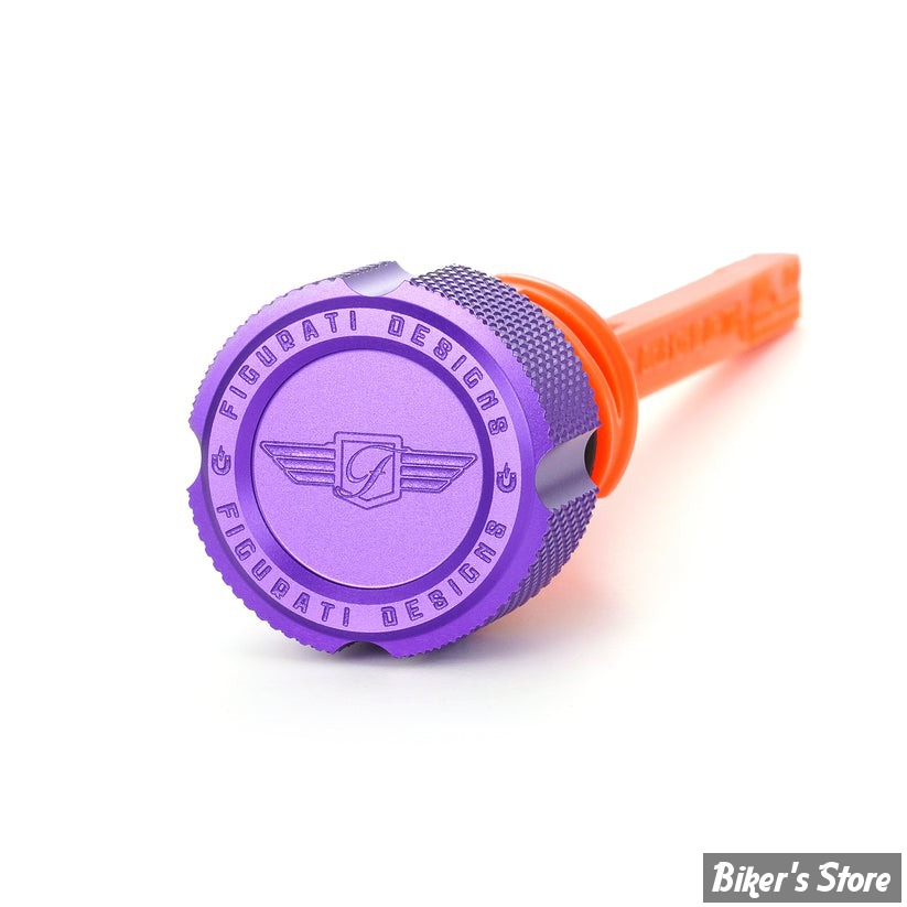 DOC A / PIÈCE N°103 - BOUCHON D'HUILE - OEM 62700136 - SOFTAIL M8 2018UP - FIGURATI DESIGN - ALUMINIUM - FINITION : VIOLET CRÊNELÉ - FDP01-STM8-KN-P