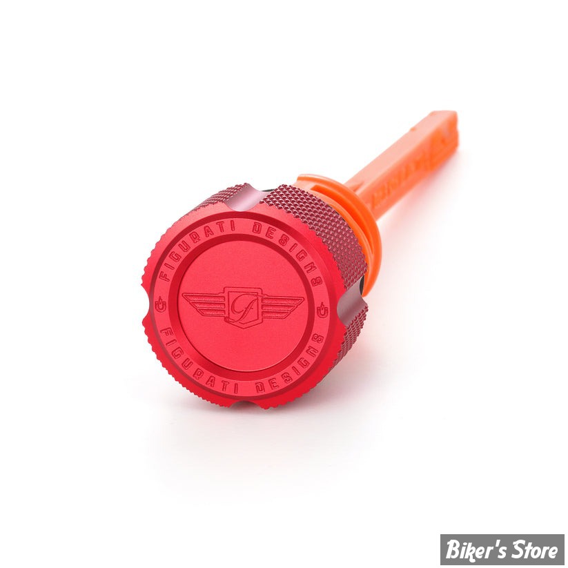 DOC A / PIÈCE N°103 - BOUCHON D'HUILE - OEM 62700136 - SOFTAIL M8 2018UP - FIGURATI DESIGN - ALUMINIUM - FINITION : ROUGE CRÊNELÉ - FDP01-STM8-KN-R
