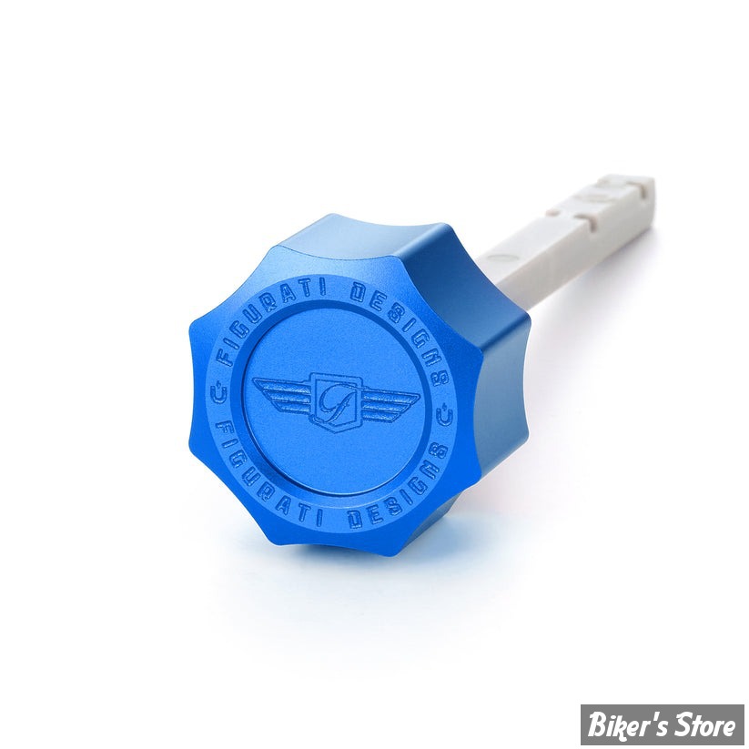 DOC A / PIÈCE N° 56 - JAUGE D'HUILE - OEM 37065-06 / 62700291 - FIGURATI DESIGN - ALUMINIUM - FINITION : BLEU ROND - FDP01-TRSM8-SM-B