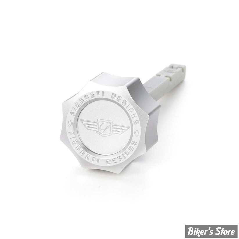 DOC A / PIÈCE N° 56 - JAUGE D'HUILE - OEM 37065-06 / 62700291 - FIGURATI DESIGN - ALUMINIUM - FINITION : ARGENT ROND - FDP01-TRSM8-SM-S