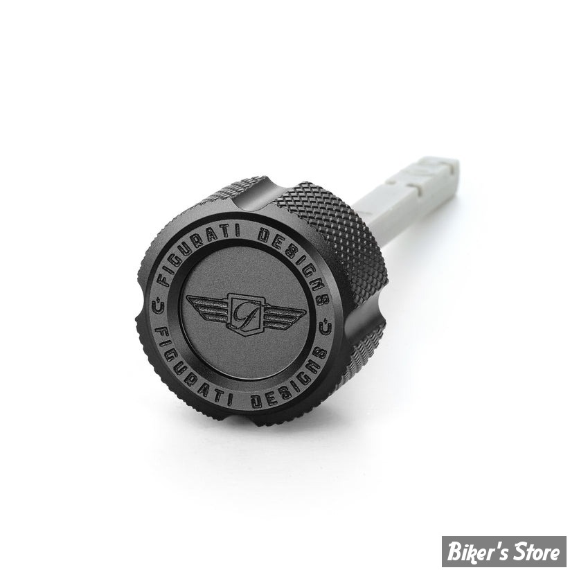 DOC A / PIÈCE N° 56 - JAUGE D'HUILE - OEM 37065-06 / 62700291 - FIGURATI DESIGN - ALUMINIUM - FINITION : NOIR CRÊNELÉ - FDP01-TRSM8-KN-BLK