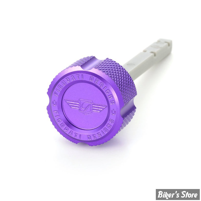 DOC A / PIÈCE N° 56 - JAUGE D'HUILE - OEM 37065-06 / 62700291 - FIGURATI DESIGN - ALUMINIUM - FINITION : VIOLET CRÊNELÉ - FDP01-TRSM8-KN-P