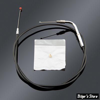 CABLE DE TIRAGE POUR BIGTWIN & SPORTSTER 96UP - LONGUEUR : 72.40CM - OEM 56100056 - BARNETT - NOIR - 101-30-30053