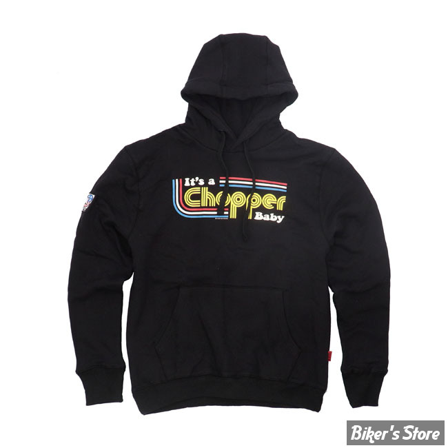 - SWEAT SHIRT A CAPUCHE - 13 1/2 - IT S A CHOPPER BABY - NOIR - TAILLE S