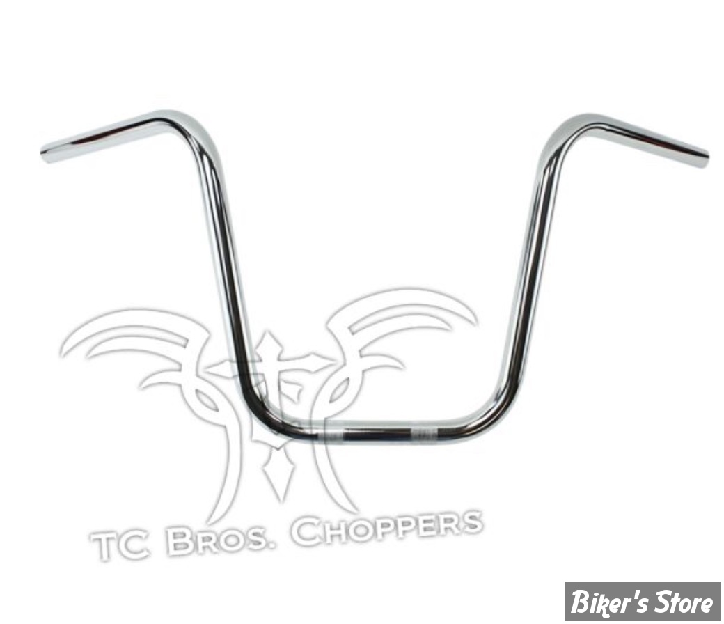  Guidon TC. BROS - TC BROS. 1" NARROW APES HANDLEBAR - APES 12" - AVEC EMPREINTES - CHROME - 101-0108