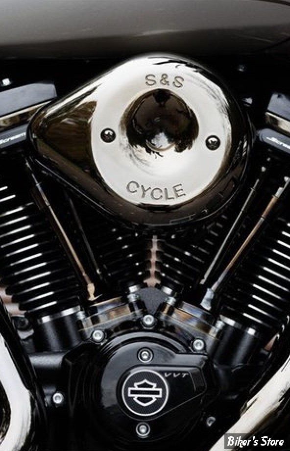 FILTRE A AIR - S&S - MILWAUKEE EIGHT 2023UP - TEARDROP STEALTH AIR CLEANER KIT - LAVA CHROME / NOIR  - 170-0797