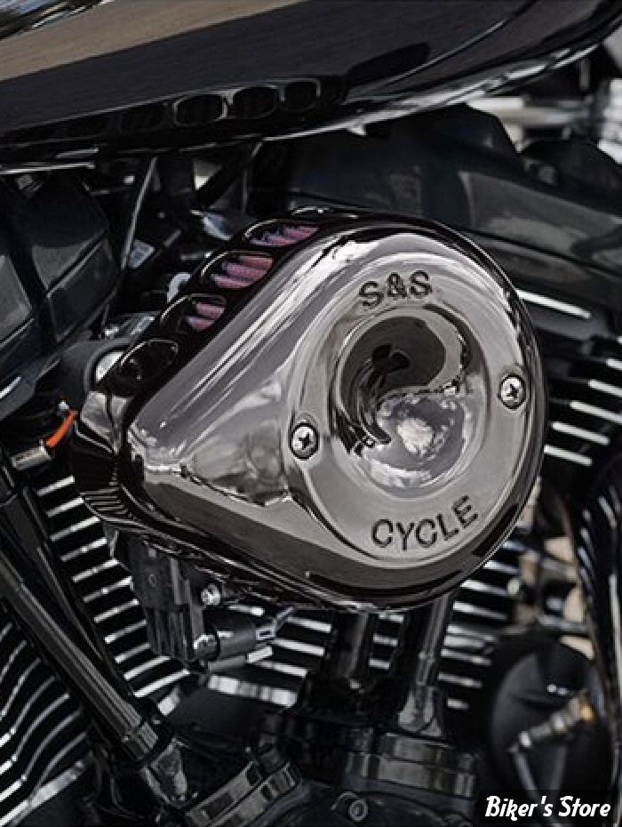 - FILTRE A AIR - S&S - MINI TEARDROP STEALTH AIR CLEANER KIT -  EIGHT TOURING 17UP / SOFTAIL 18UP - LAVA CHROME / NOIR - 170-0782
