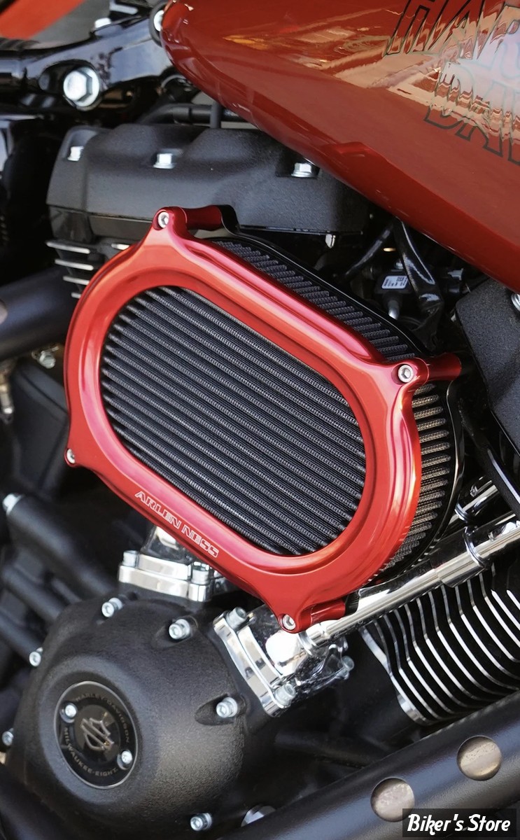 FILTRE A AIR - A.NESS - MILWAUKEE EIGHT 2023UP -  Stage II Oval Upgrade air cleaner kit - FINITION :  ROUGE - 600-210