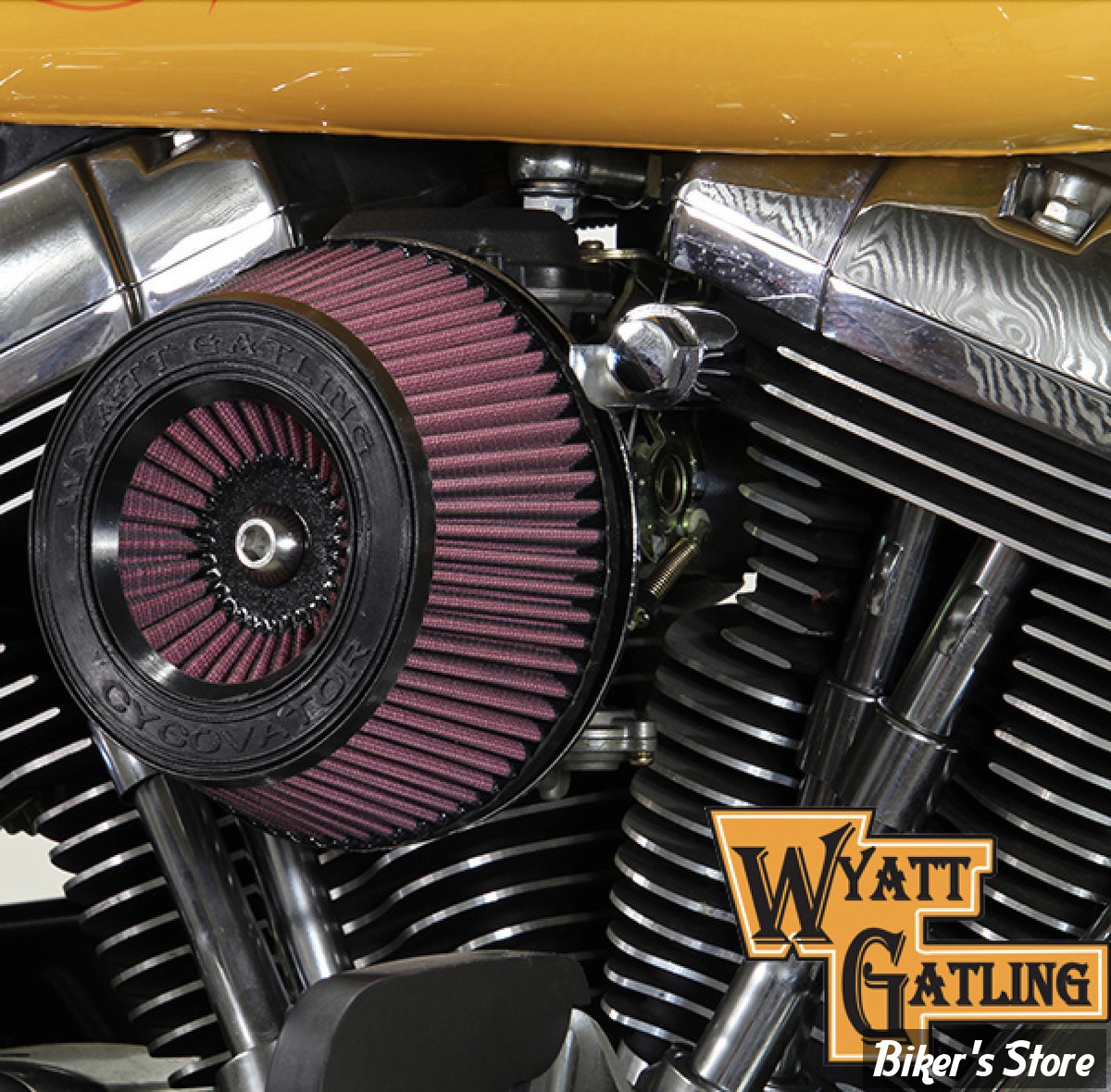 FILTRE A AIR - WYATT GATLING - BIGTWIN 93/07 - INVERTED - CHROME - COMPLET