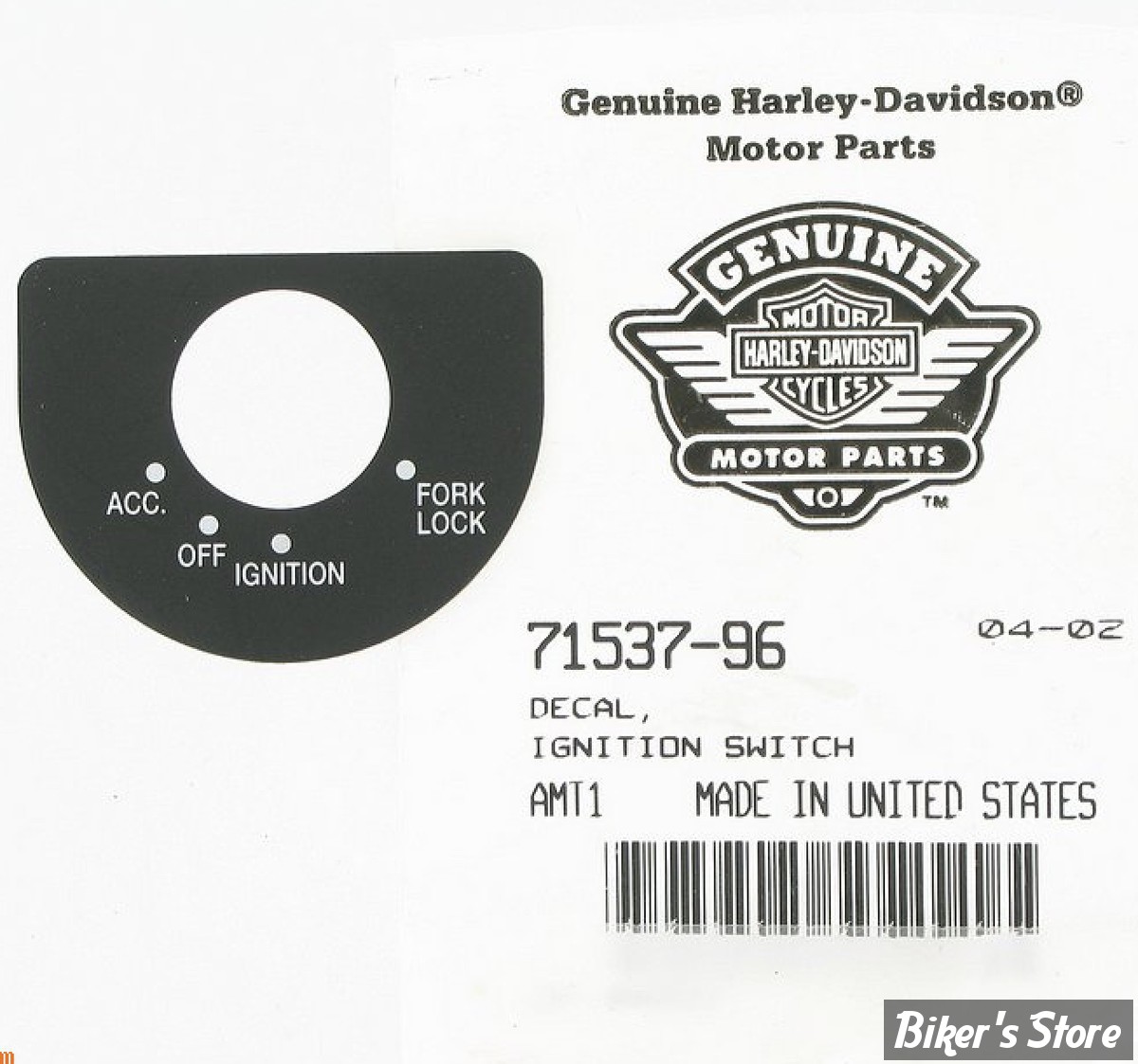 ECLATE A1 - PIECE N° 06 - AUTOCOLLANT DE CONTACTEUR - OEM 71537-96 - LA PIECE