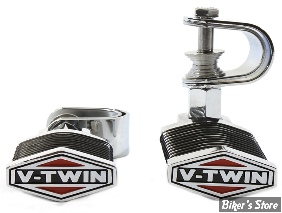 REPOSES PIEDS POUR TUBE Ø 25,40MM À 32,00MM - REPOSES PIEDS AVEC COLLIER - POPSICLE O-RINGS - AVEC EMBLEME