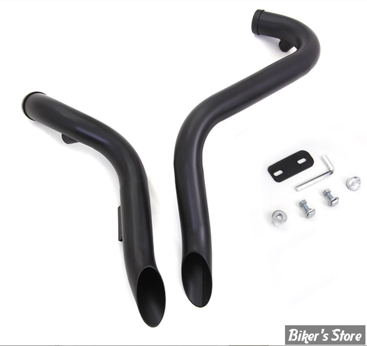 ECHAPPEMENT - Wyatt Gatling - SPORTSTER 86/13 - DIAMETRE 1 3/4" - Wyatt Gatling Drag Pipe Set Down Type - 30-0735 - NOIR