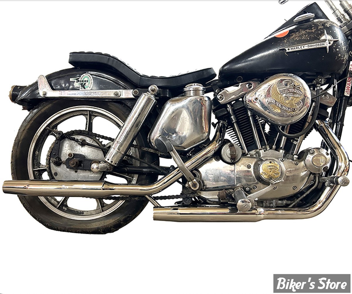 Echappement Paughco - SPORTSTER 57/85 - STAGGERED TAPERED - 38" - CHROME - 719TM