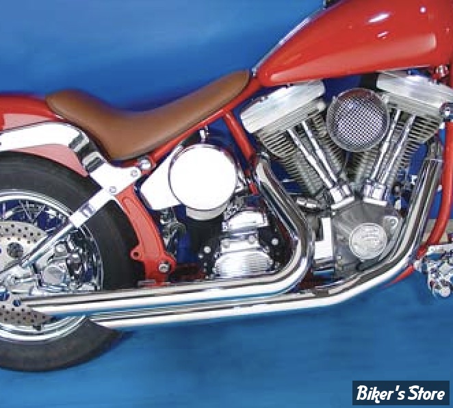 - ECHAPPEMENT  - V-TWIN / Wyatt Gatling - SOFTAIL 86/06 - Wyatt Gatling Exhaust Drag Pipe Set Down Slash Shorty - 30-0552 - CHROME 