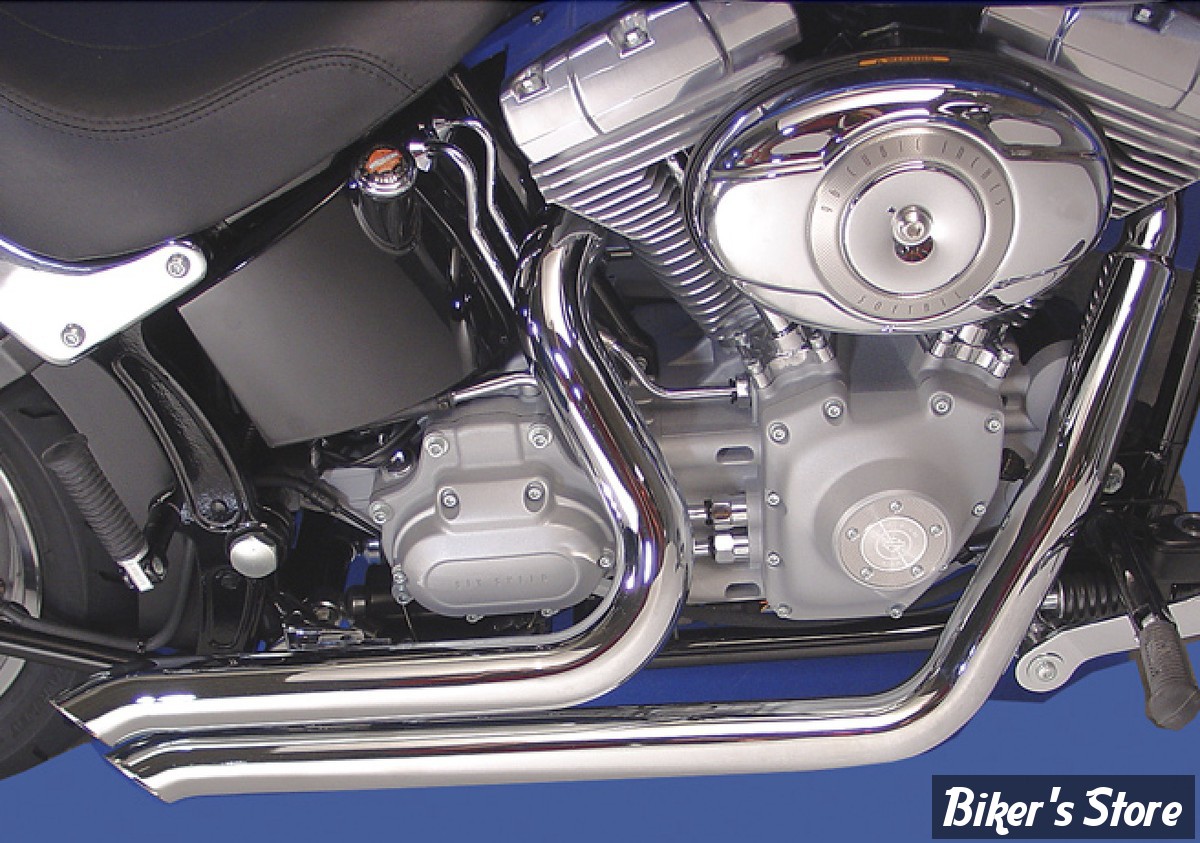 - ECHAPPEMENT  - V-TWIN / Wyatt Gatling  - SOFTAIL 86/17 - Wyatt Gatling Exhaust Drag Pipe Set Side Sweeper - 30-0792 - CHROME 