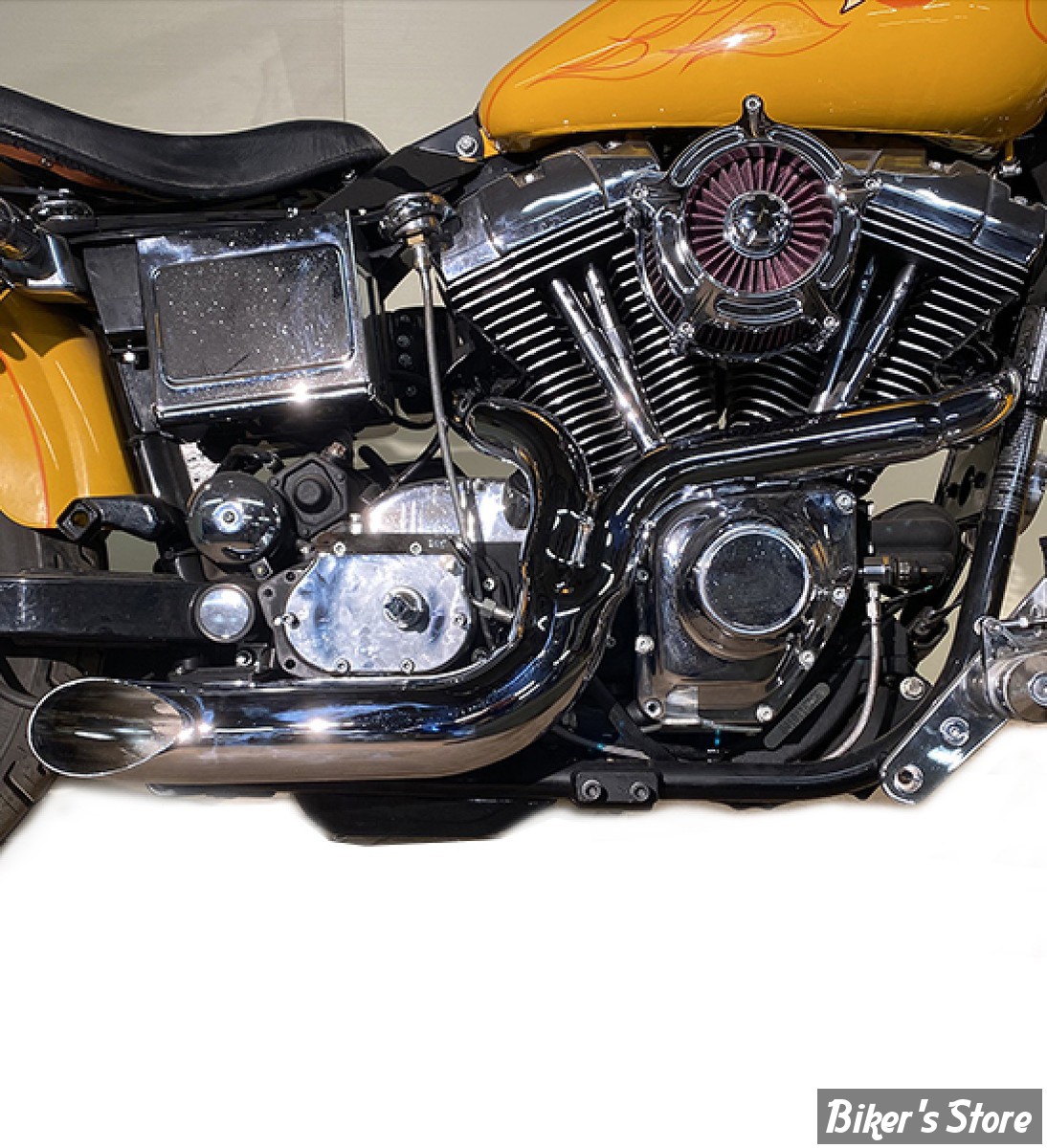 - ECHAPPEMENT - V-TWIN / Wyatt Gatling - FXD 2:1 Lake Side Pipe Exhaust - DYNA 1991/2005 - CHROME - 30-0711