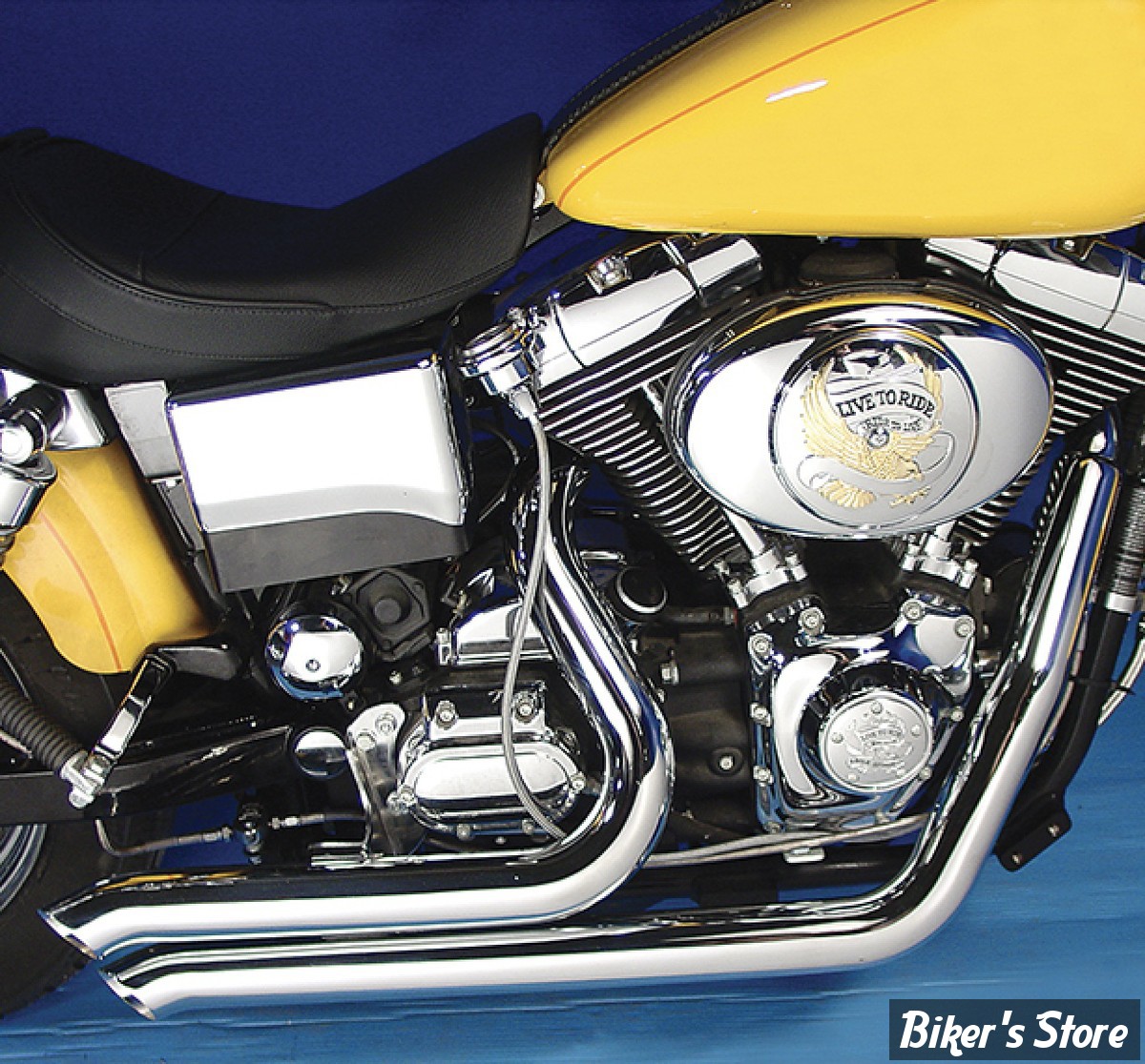 - ECHAPPEMENT - V-TWIN / WYATT GATLING -  DYNA 2006/2017 - DRAG PIPES 2"1/4 - Exhaust Drag Pipe Set Side Sweep - 30-0371 - CHROME