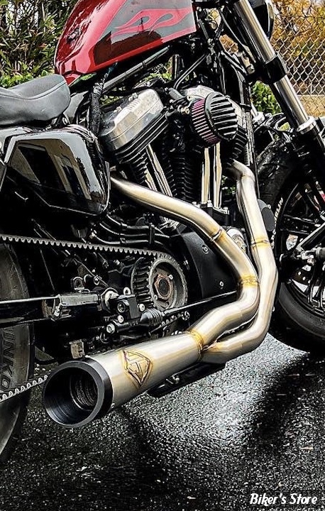 - ECHAPPEMENT - SP CONCEPTS EXHAUST SYSTEM - SPORTSTER 2014/2022 - CUT BACK - INOX - SPC-5-002