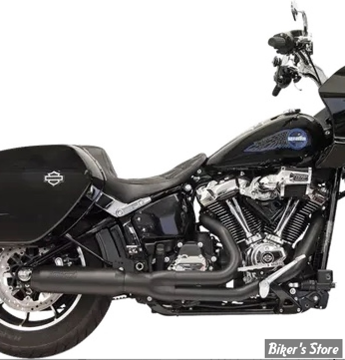ECHAPPEMENT - BASSANI - SOFTAIL FLHC / FXRLRST - 2-into-1 Exhaust System with Superbike Muffler - FINITION : NOIR - 1S78B