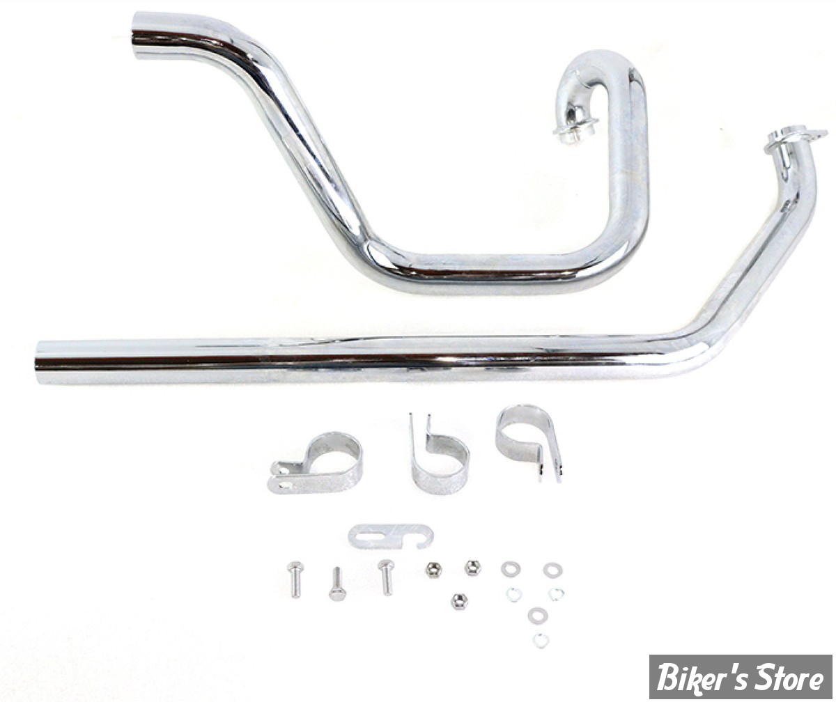 - KIT Collecteur d'echappement 2 EN 2 TRUE DUAL - SHOVELHEAD FL 70/84 - True Dual Exhaust Header Pipe Set - 29-1165 - CHROME