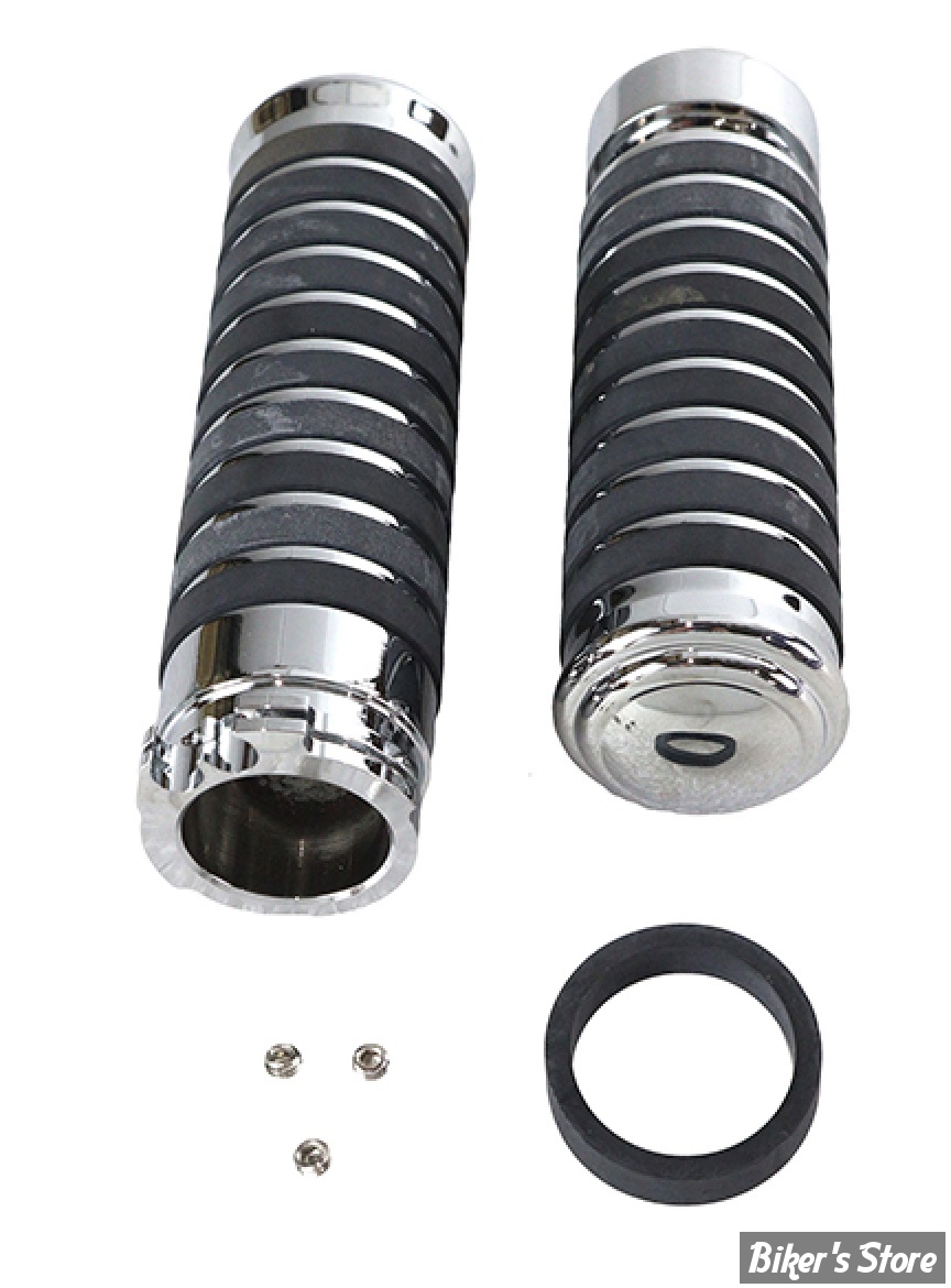 POIGNEES - V-TWIN TEDD CYCLE - BILLET MULTI BAND - CHROME