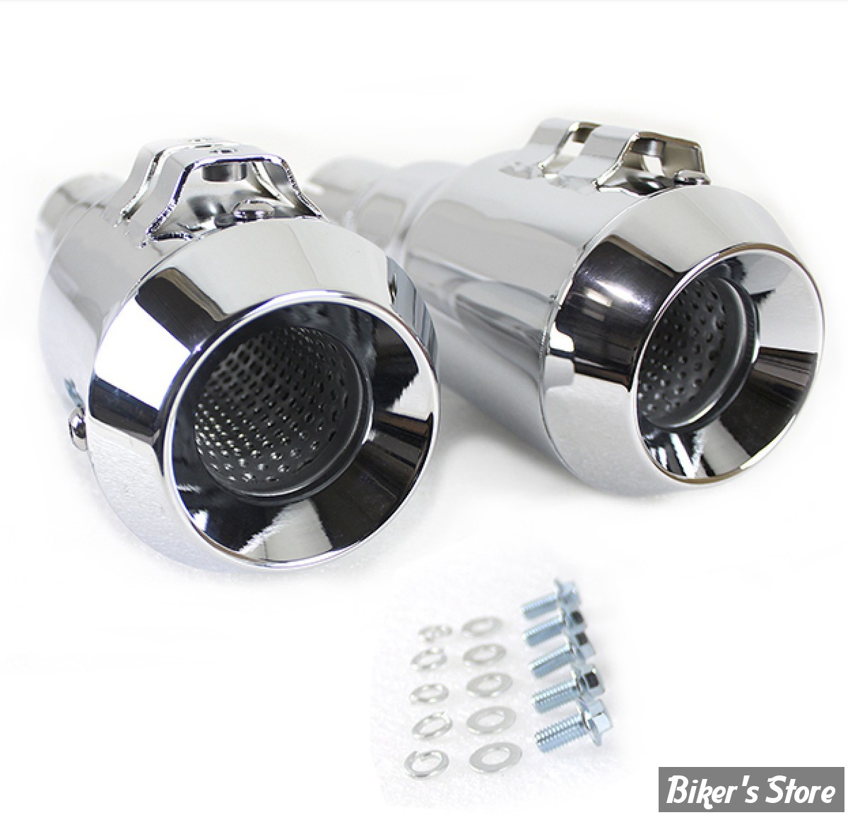 SILENCIEUX - GRENADE 1"3/4 - LONGUEUR : 11" - Grenade Muffler Set - 30-0073 - CHROME