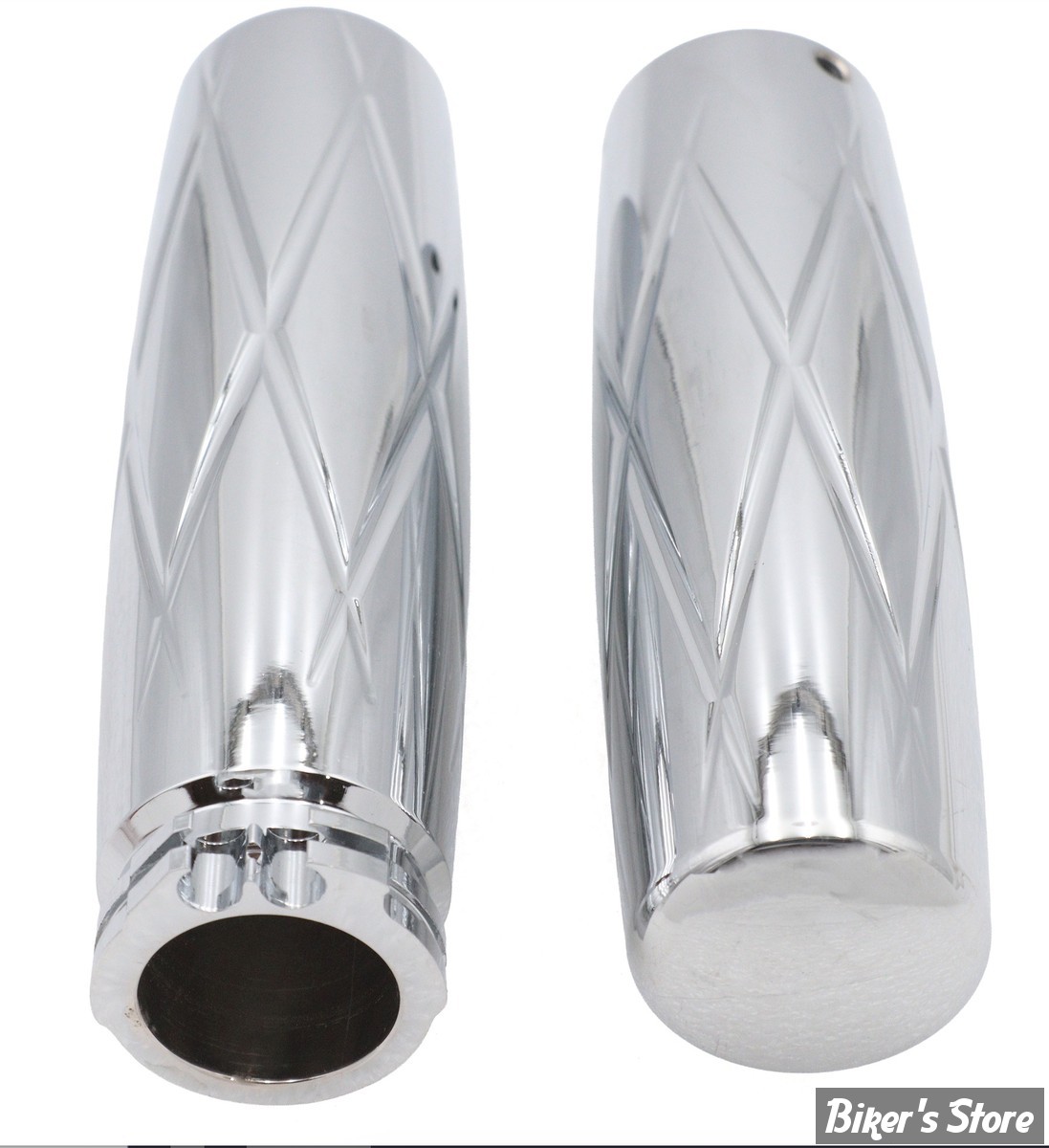 POIGNEES - V-TWIN Tedd Cycle - BILLET DIAMOND STYLE - CHROME