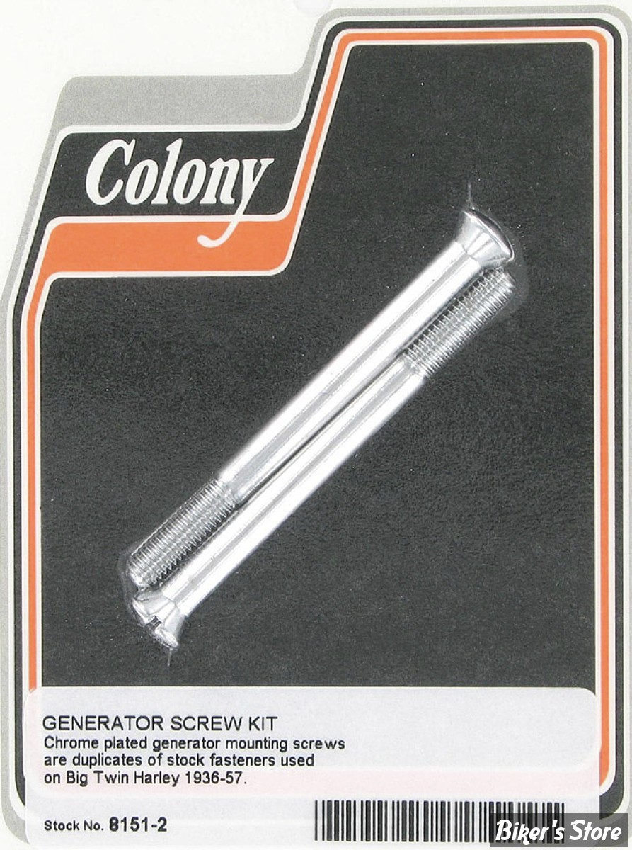 ECLATE N - PIECE N° 08 / 12 - Kit de visserie de Generatrice filetage: 1/4”-24 - OEM 30011-36 / 1523-36 - Colony - OEM Style - Chrome - 8151-2