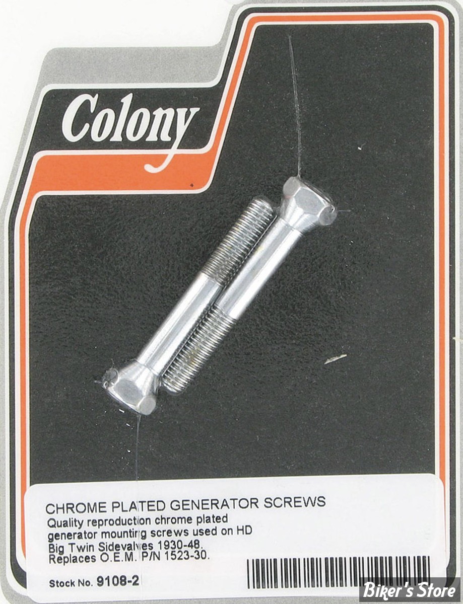 ECLATE N - PIECE N° 08 / 12 - KIT DE VISSERIE DE GENERATRICE FILETAGE: 1/4”-24- OEM 30011-30 / 1523-30 - COLONY - OEM STYLE - CHROME - 9108-2 