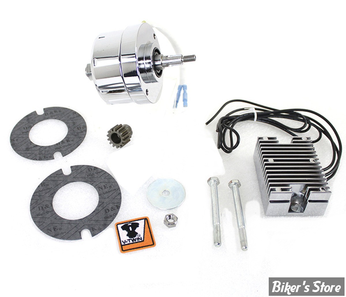 KIT ALTERNATEUR POUR MODELES AVEC GENERATRICE - 12V - ALTERNATOR KIT - SPORTSTER 71/83 - VOLT TECH - CHROME - 32-1674