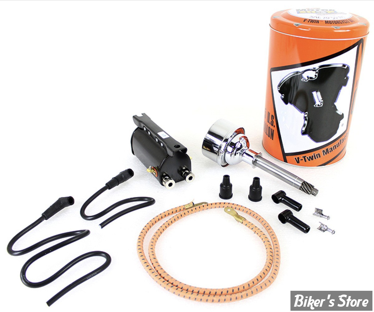 ECLATE R - PIECE N° 00D - KIT DISTRIBUTEUR AVEC BOBINE - 6V -  BIGTWIN 1948/1960 - OEM 31604-48 / 32502-66A - 6 Volt Distributor and Coil Kit