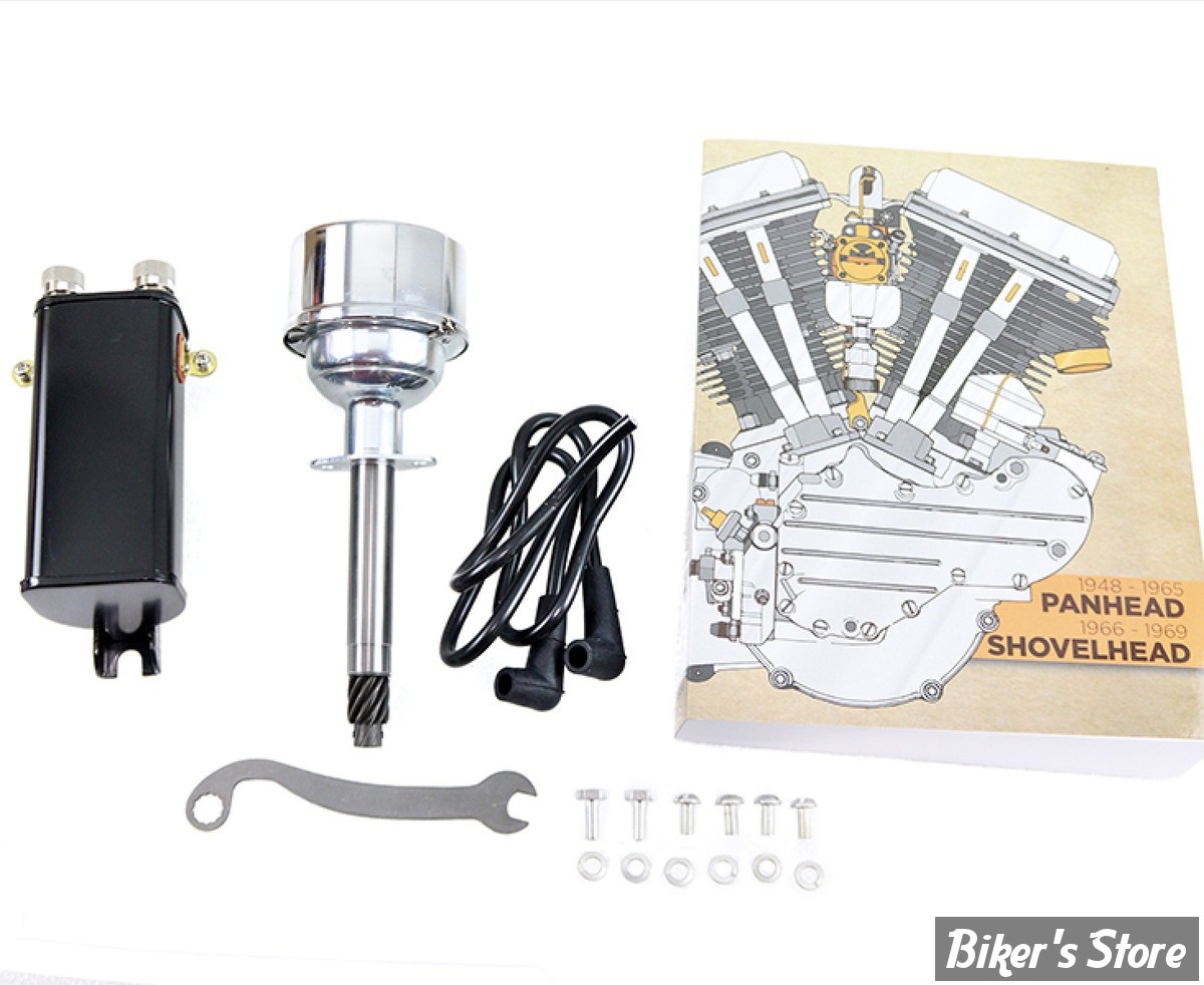 ECLATE R - PIECE N° 00D - KIT DISTRIBUTEUR AVEC BOBINE - 6V -  BIGTWIN 1948/1960 - OEM 31604-48 / 32502-66A - 6 Volt Distributor/Coil Kit Black 