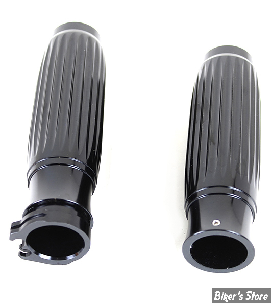 POIGNEES - V-TWIN TEDD CYCLE / WYATT GATLING - Rib Style Grip Set - NOIR
