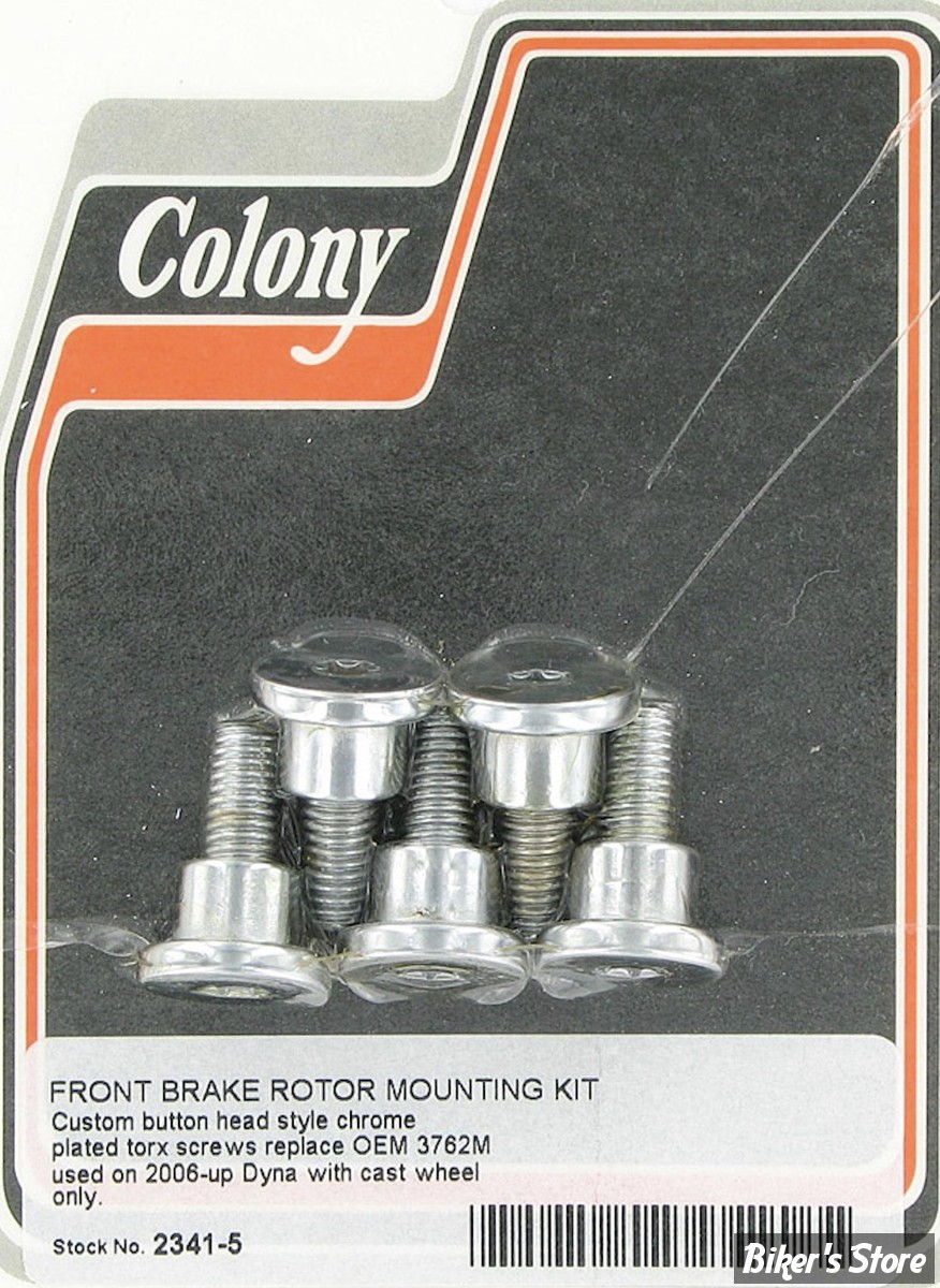 ECLATE DF - PIECE N° 02A - KIT VISSERIE DE DISQUE AVANT (JANTE MOULEE) - OEM 3762M - TORX - CHROME - 2341-5