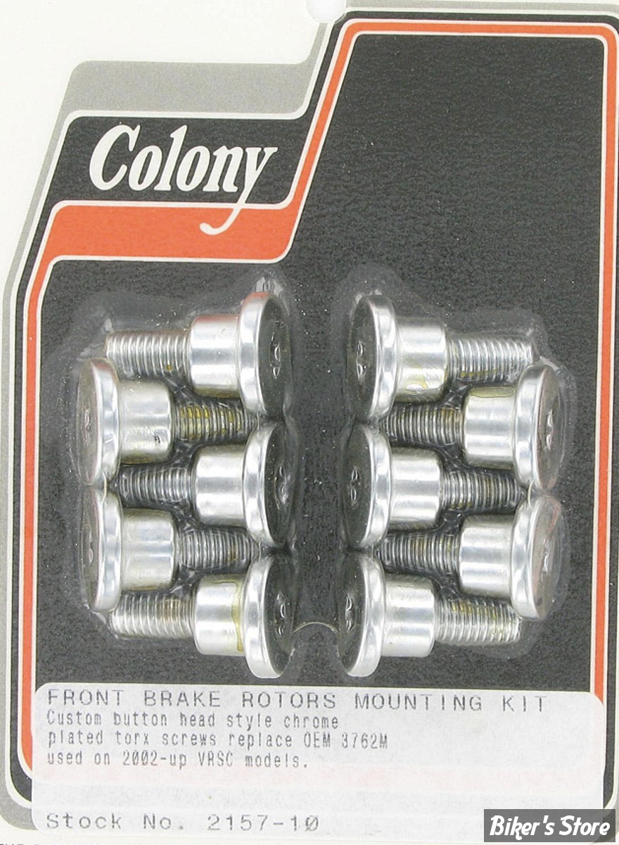 ECLATE DF - PIECE N° 02A - KIT VISSERIE DE DISQUE AVANT (JANTE MOULEE) - OEM 3762M - TORX - ZINGUÉ - 2157-10