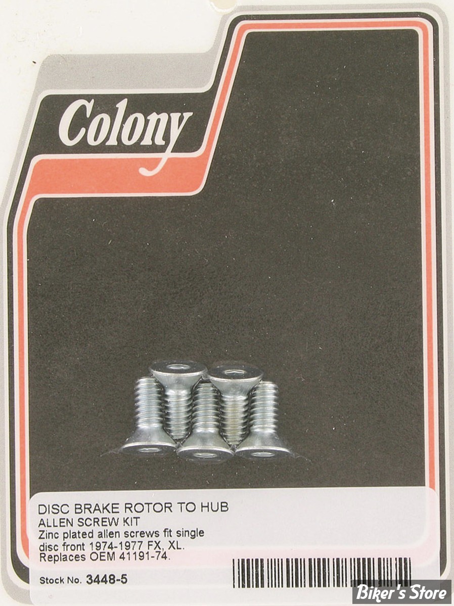 ECLATE DF - PIECE N° 02 - KIT VISSERIE DE DISQUE AVANT (JANTE MOULEE) - OEM 41191-74A - FRAISEE - ZINGUÉ - 3448-5