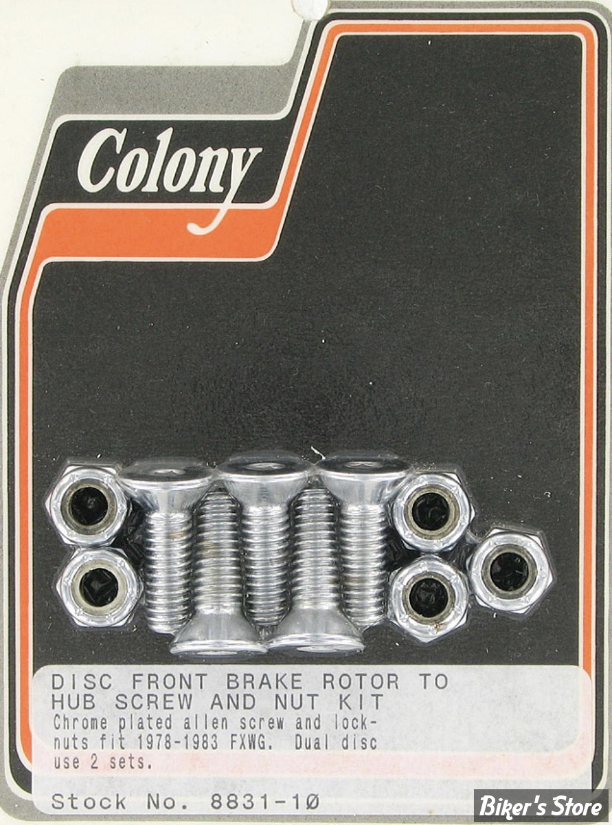 ECLATE DF - PIECE N° 03 - KIT VISSERIE DE DISQUE AVANT (JANTE A RAYONS ) - OEM 0000-00 - FRAISEE - CHROME - 8831-10