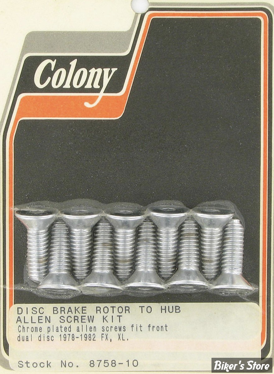 ECLATE DF - PIECE N° 02 - KIT VISSERIE DE DISQUE AVANT (JANTE MOULEE) - OEM 3680 - FRAISEE - CHROME - 8758-10