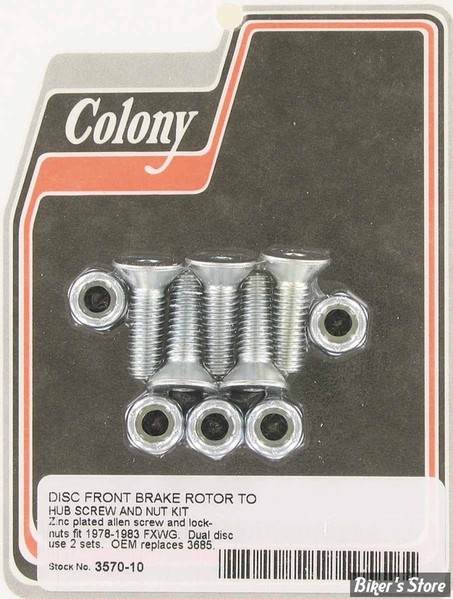 ECLATE DF - PIECE N° 03 - KIT VISSERIE DE DISQUE AVANT (JANTE A RAYONS ) - OEM 3685 - FRAISEE - ZiNGUÉ - 3570-10