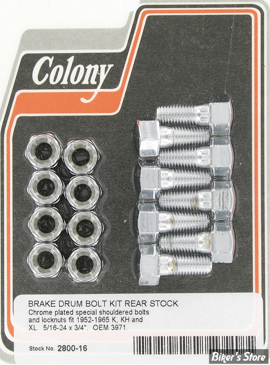 ECLATE H - PIECE N° 30 / 31 - KIT DE VISSERIE - TAMBOUR DE FREIN  SPORTSTER 52/78 - OEM 3971 - CHROME - 2800-16