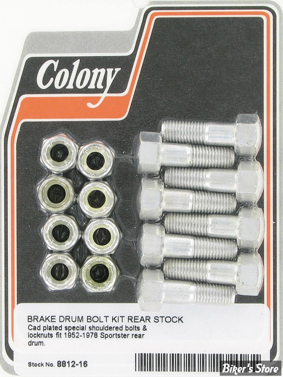 ECLATE H - PIECE N° 30 / 31 - KIT DE VISSERIE - TAMBOUR DE FREIN  SPORTSTER 52/78 - OEM 7725 / 3970B - ZINC - 8812-16